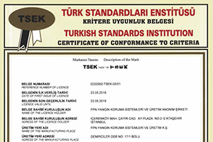 TSE Kritere Uygunluk Belgesi